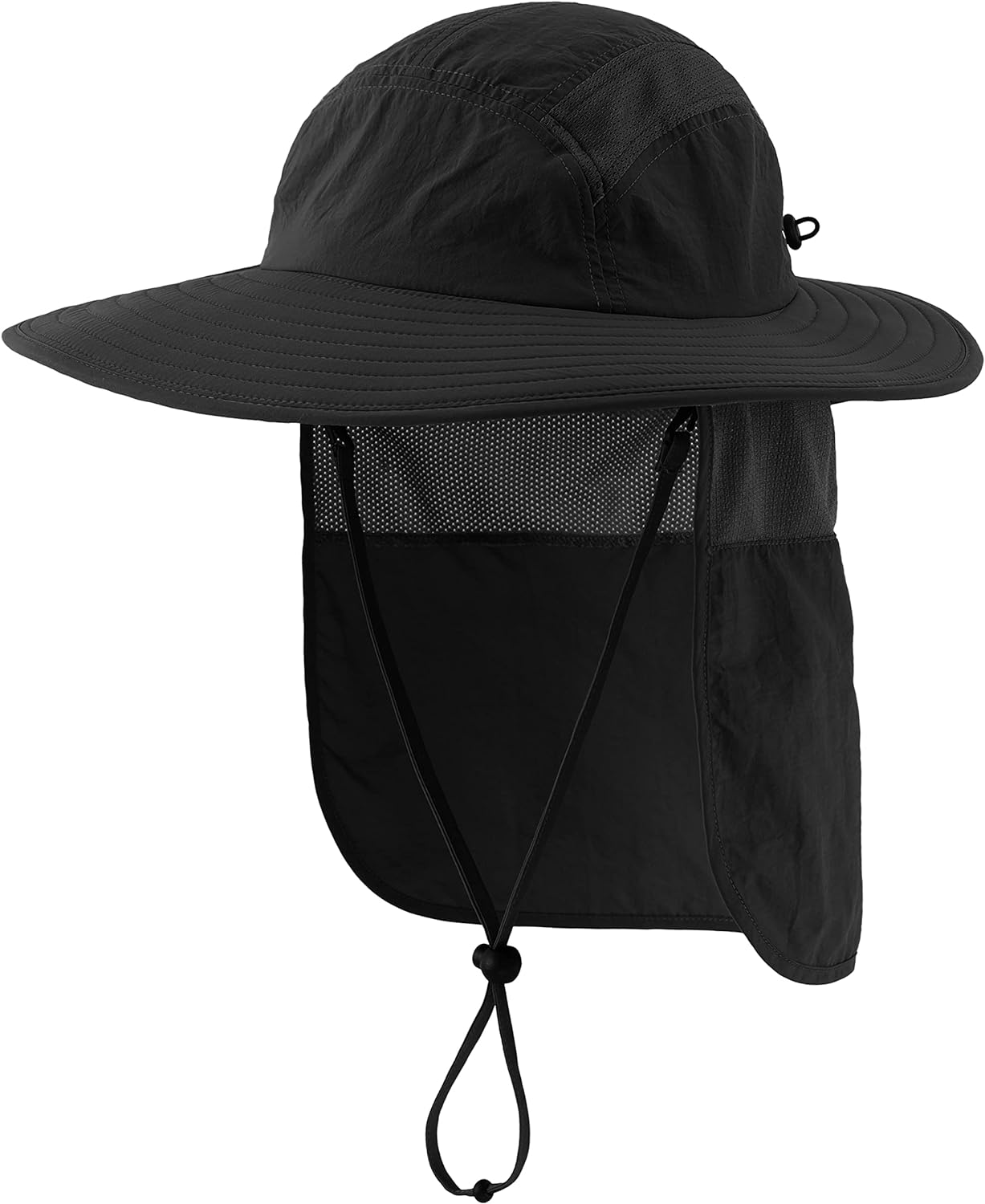 Home Prefer Mens UPF 50  Sun Protection Cap Wide Brim Fishing Hat with Neck Flap