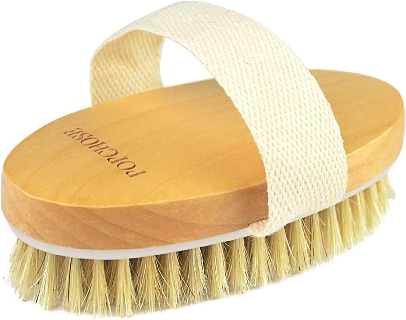 POPCHOSE Dry Brushing Body Brush, Natural Bristle Dry Skin Exfoliating Brush Body Scrub for Flawless Skin, Cellulite Treatment, Lymphatic Drainage and Blood Circulation Improvement