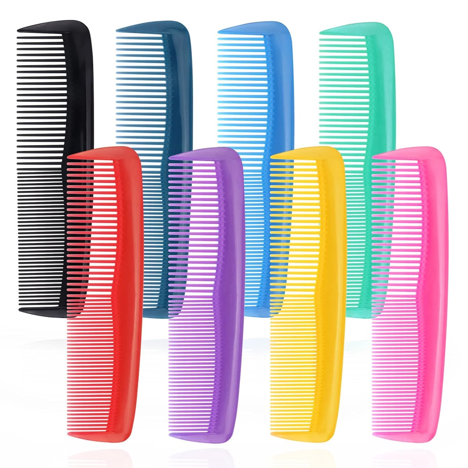 50 Pack Combs Individually Wrapped, Pocket Combs In Bulk Individually Wrapped,Bulk Combs For Homeless Individually Wrapped For Hotel,Airbnb,Shelter/Homeless/Nursing Home/Charity(8 Colors,50)