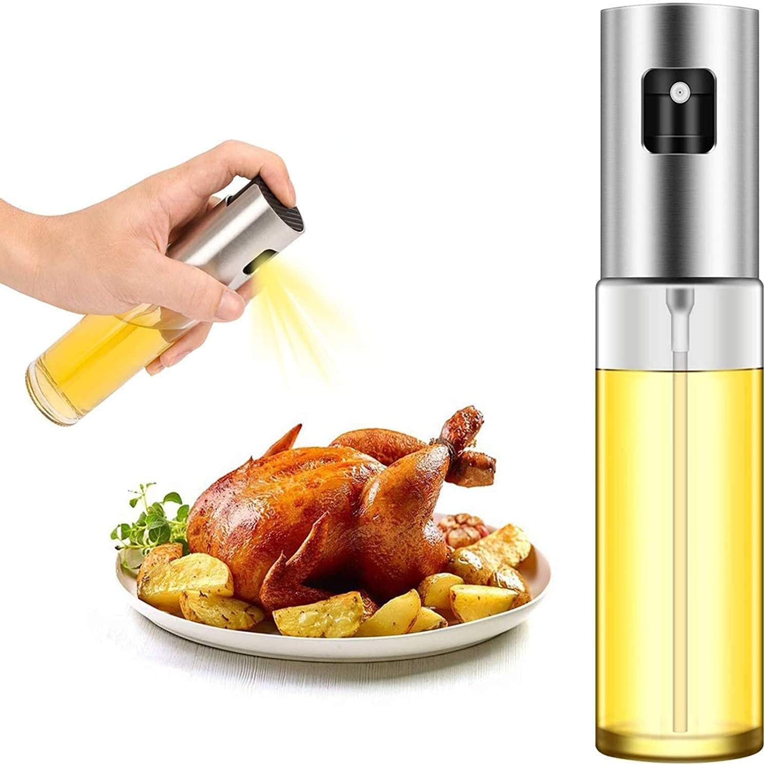 Oil Sprayer for Cooking, Olive Oil Sprayer Mister, 100ml Olive Oil Spray Bottle for Salad, BBQ, Kitchen Baking, Roasting