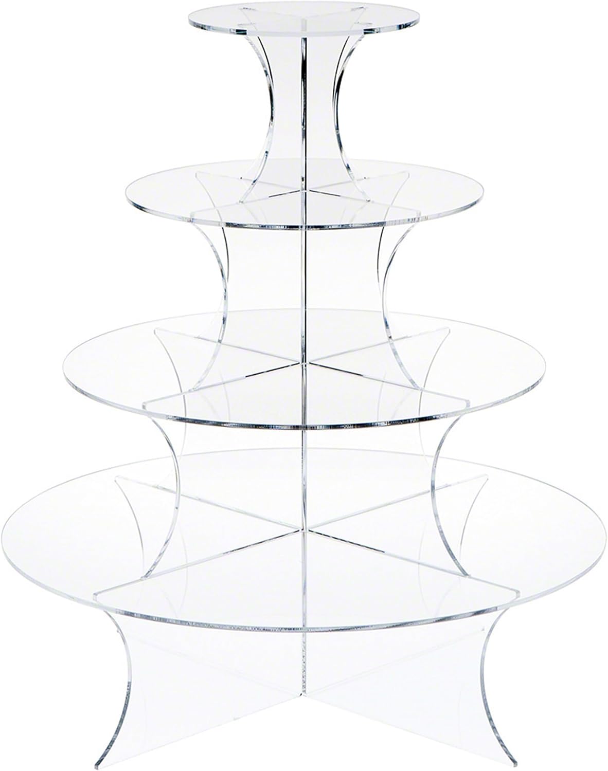 Plymor Clear Acrylic Graduated 4-Tiered Round Display Riser, 21.75 H x 19 W