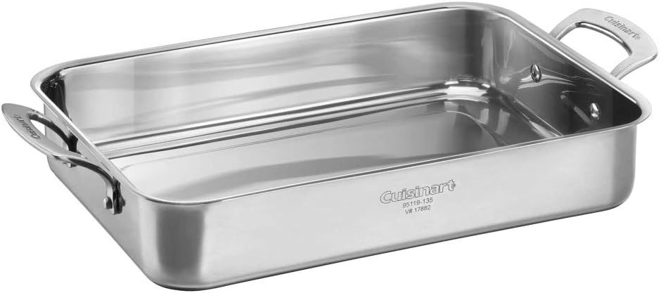 Cuisinart 95119-135 Forever Stainless Collection Multi-Use Roasting Pan, 13.5 Inch, Stainless Steel