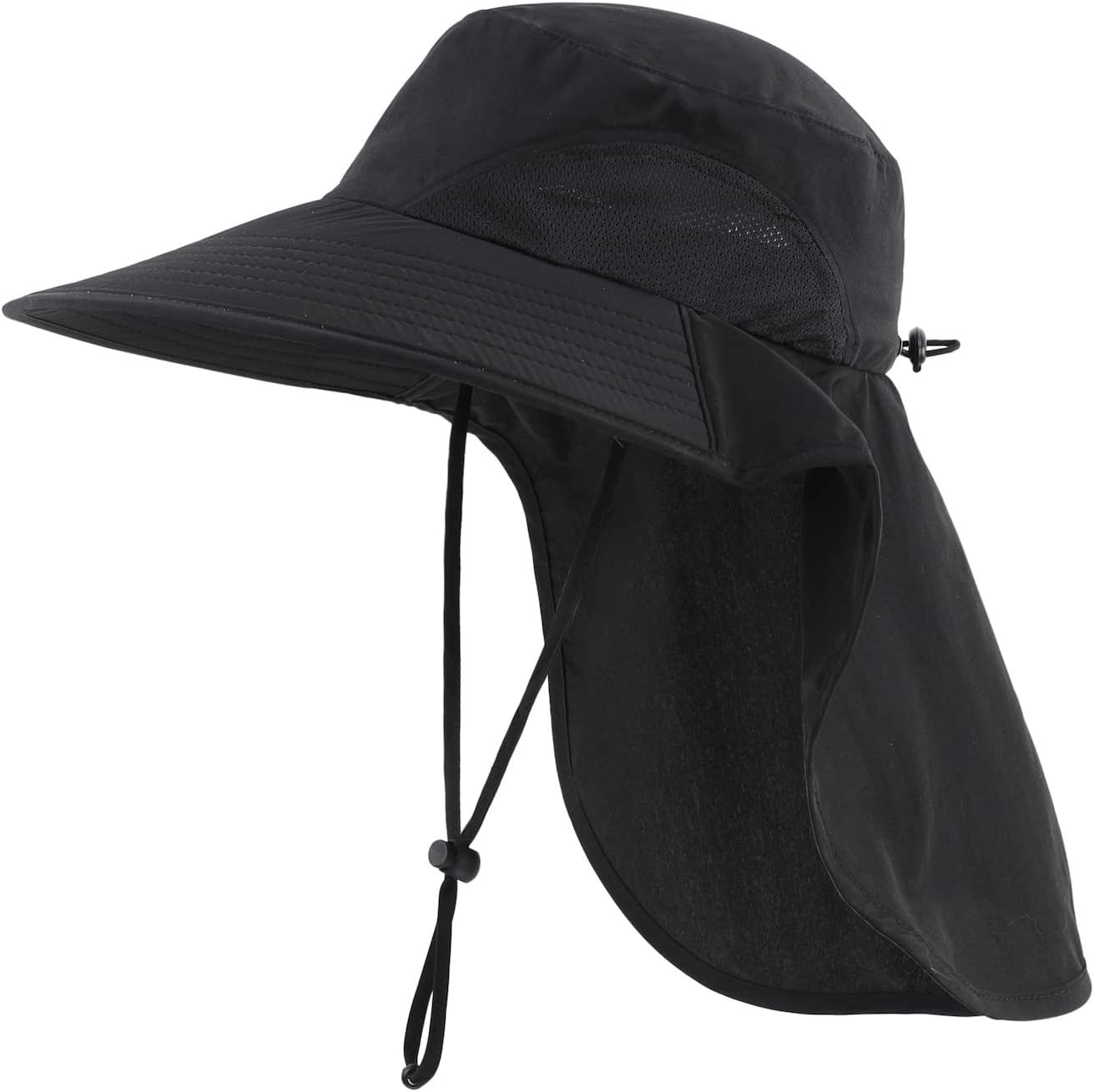 Home Prefer Outdoor UPF50  Sun Hat Wide Brim Mesh Fishing Hat with Neck Flap