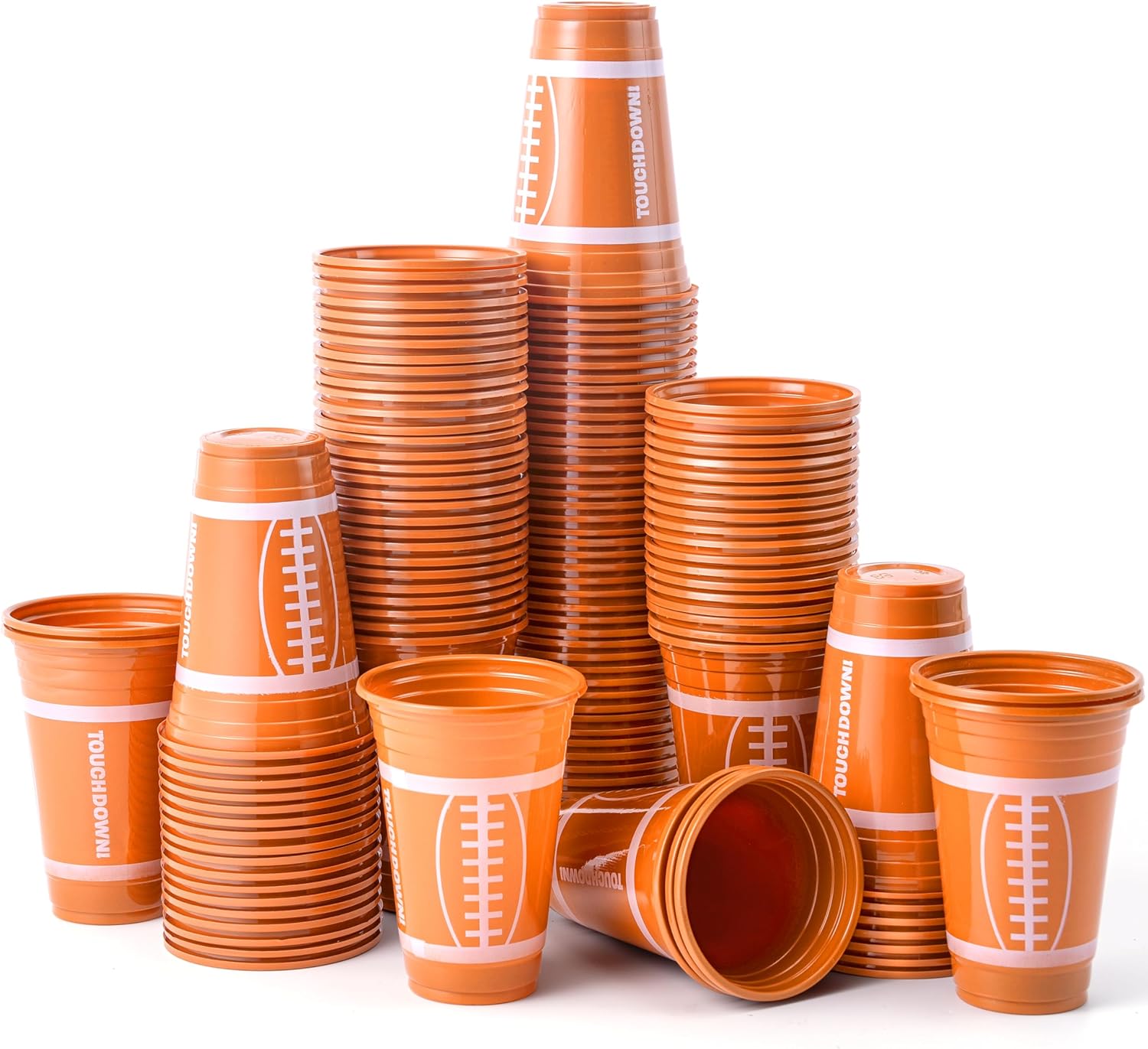 JOYIN+120+PCS+Party+Cups%2c+16oz+Football+Disposable+Plastic+Cups+Holiday+Tableware%2c+Party+Drink+Cups+for+Birthday+Football+Gameday+Sports+Party+Decoration