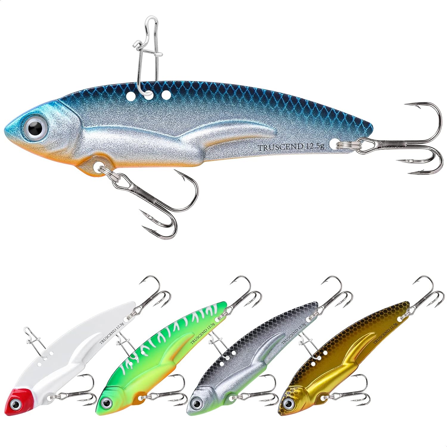 TRUSCEND Valuable Fishing Spoons of Captain's Favorite, Shiny Saltwater Jigs Perfect for Predators, Great-Action Micro Jigs to Catching More Fish, Durable and Well-Made Freshwater Bass Fishing Lures