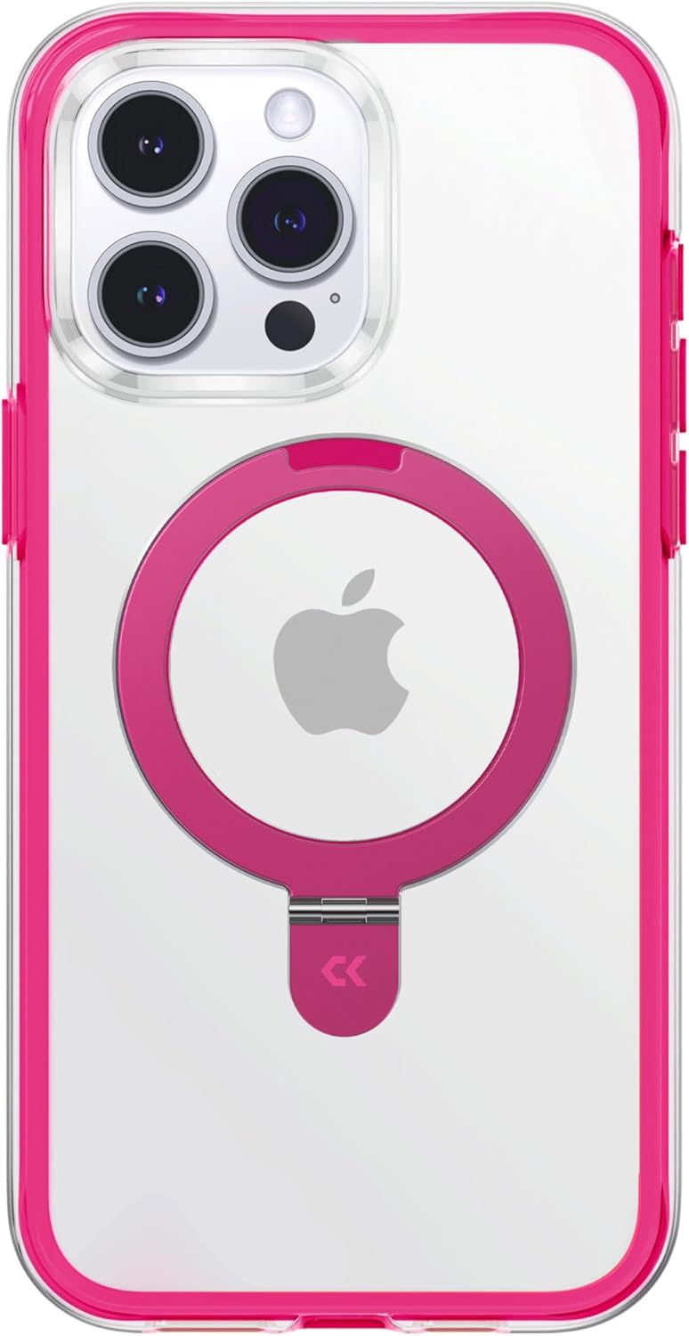 CASEKOO 360 Air Max for iPhone 15 Pro Max Case [16FT Military Drop Protection/Build-in Magnetic Ring Stand] - Fashion Sport Series - Tough 360 Air-filled Bumper - Barbie Pink