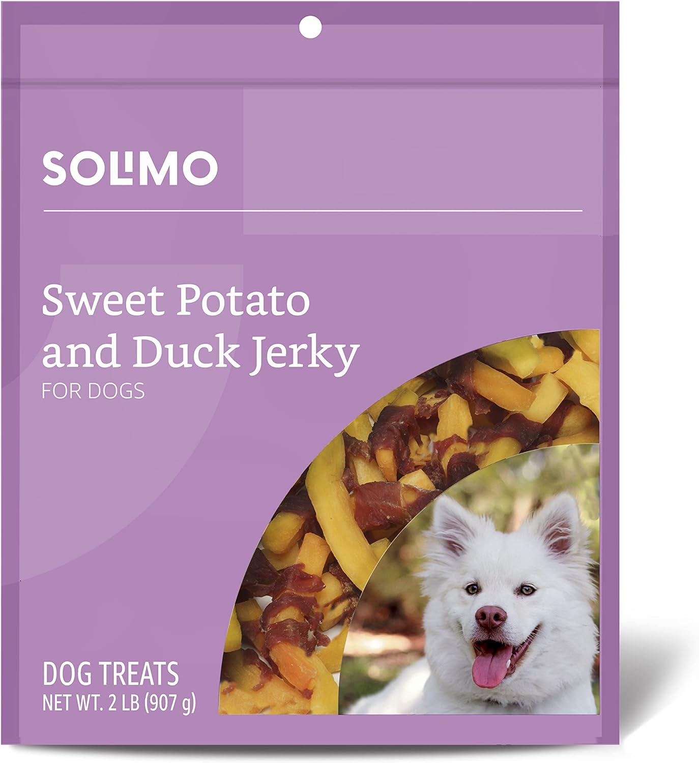 Amazon Brand - Solimo Sweet Potato & Duck Jerky Dog Treats, 2 pounds