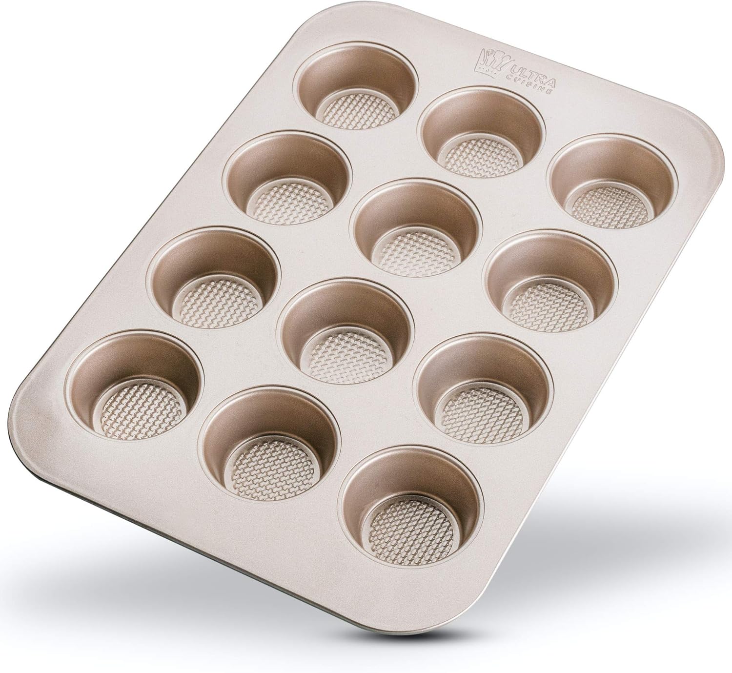 Ultra Cuisine 12-Cup Muffin Pan - Cupcake Tins 12 - Nonstick For Easy Release - Durable And Warp-Resistant - Superior Baking Performance - Muffin Pan No Rust - Aesthetic Baking Experience - Muffin Tin