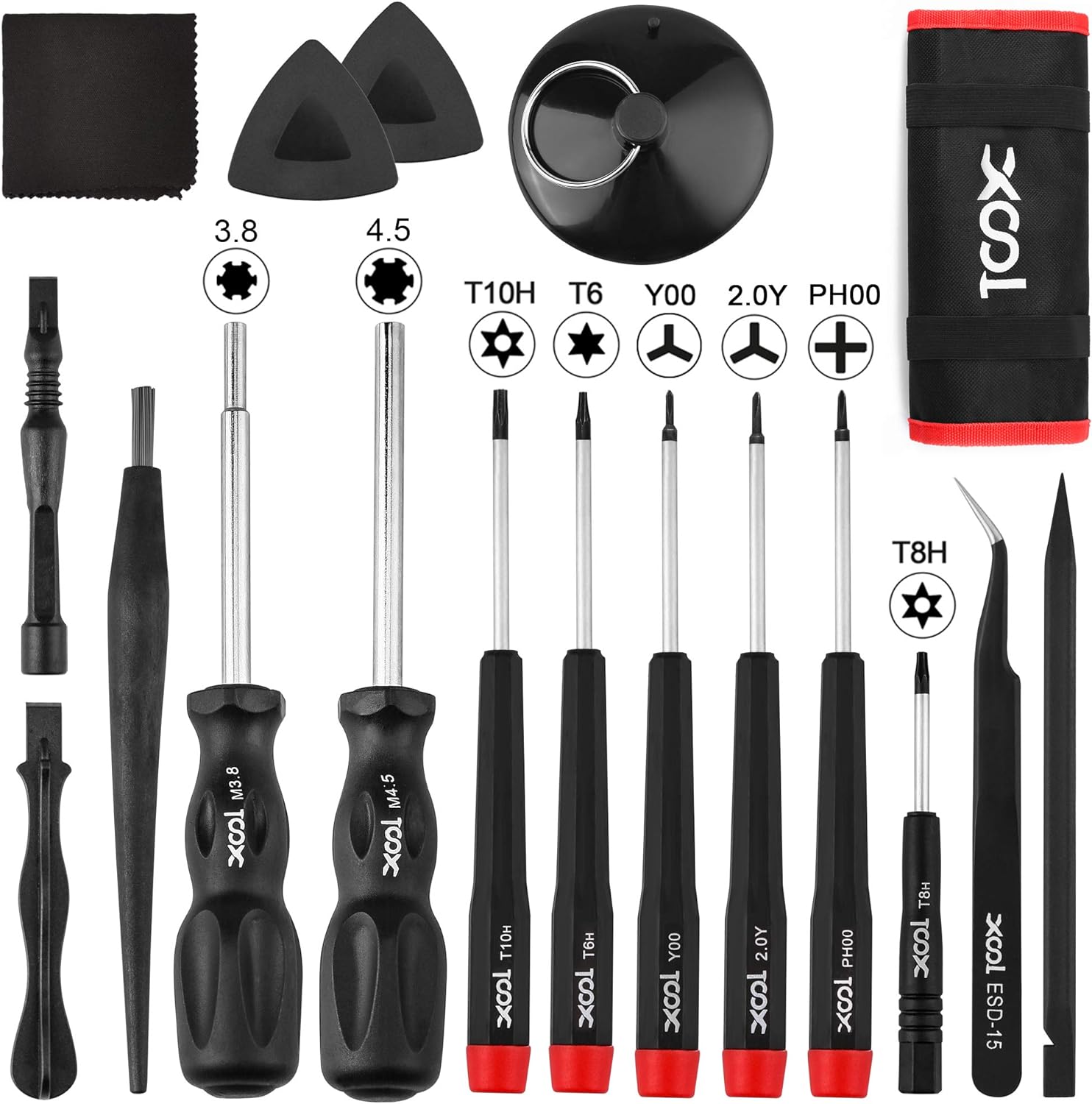 XOOL Tri Tip Screwdriver, 17 in 1 Professional Screwdriver Game Bit Repair Tools Kit for Switch JoyCon PS3 PS4 PS5 Xbox One 360 Gamebit NES SNES DS Wii GBA