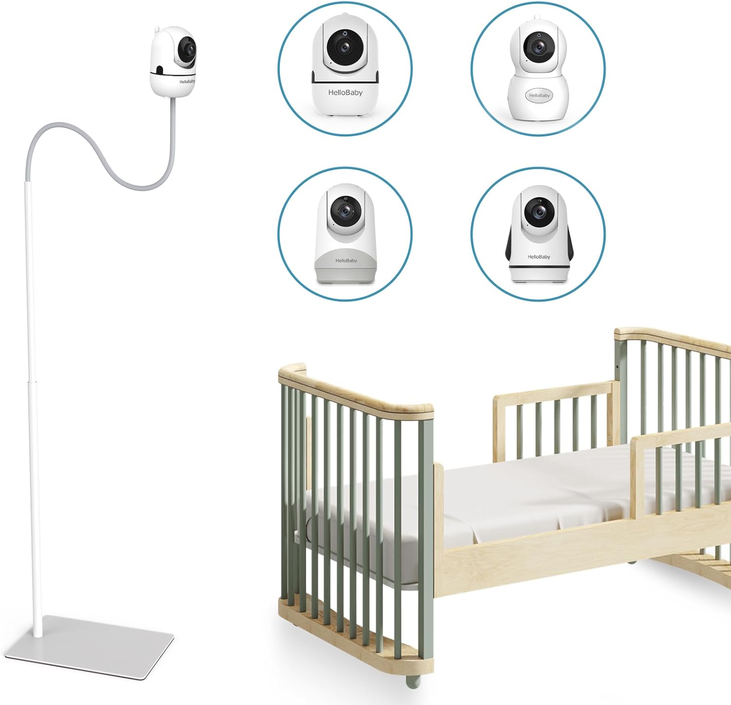 Hellobaby Baby Monitor Floor Stand, Compatible with HB6550/ HB6081/ HB6560/ HB65/ HB66/ HB40/ HB6339 and all Hello Baby Monitors, Sturdy & Adjustable Baby Camera Mount, No Wall Damage Hello Baby Stand