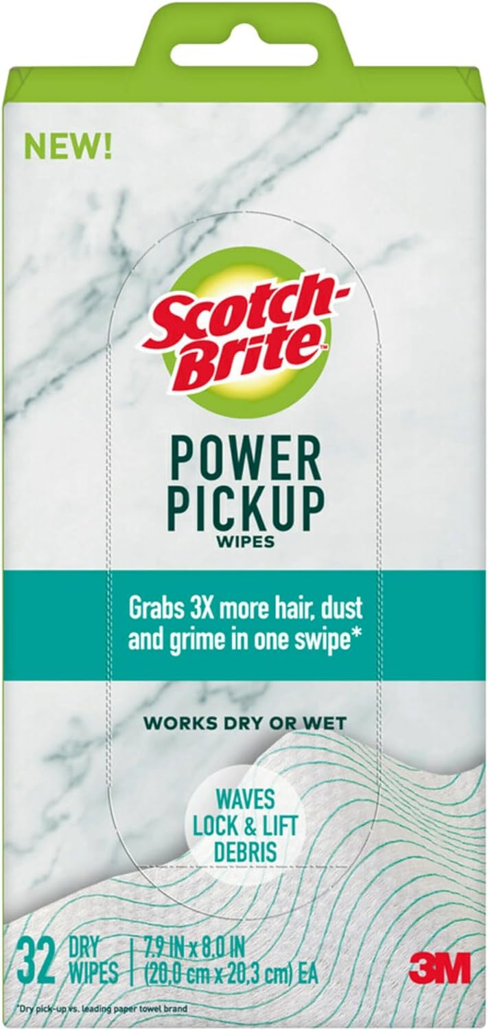 Scotch-Brite Power Pickup Wipes, 32 Wipes