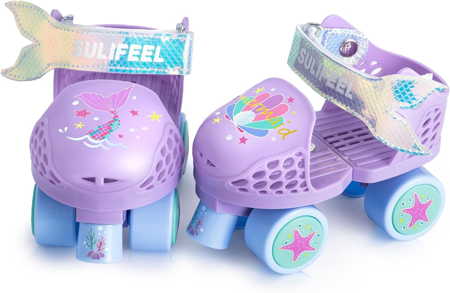 SULIFEEL Kids Adjustable Quad Roller Skates,Toddler Beginner Roller Skates for Girls and Boys Age 2-5 Years Old