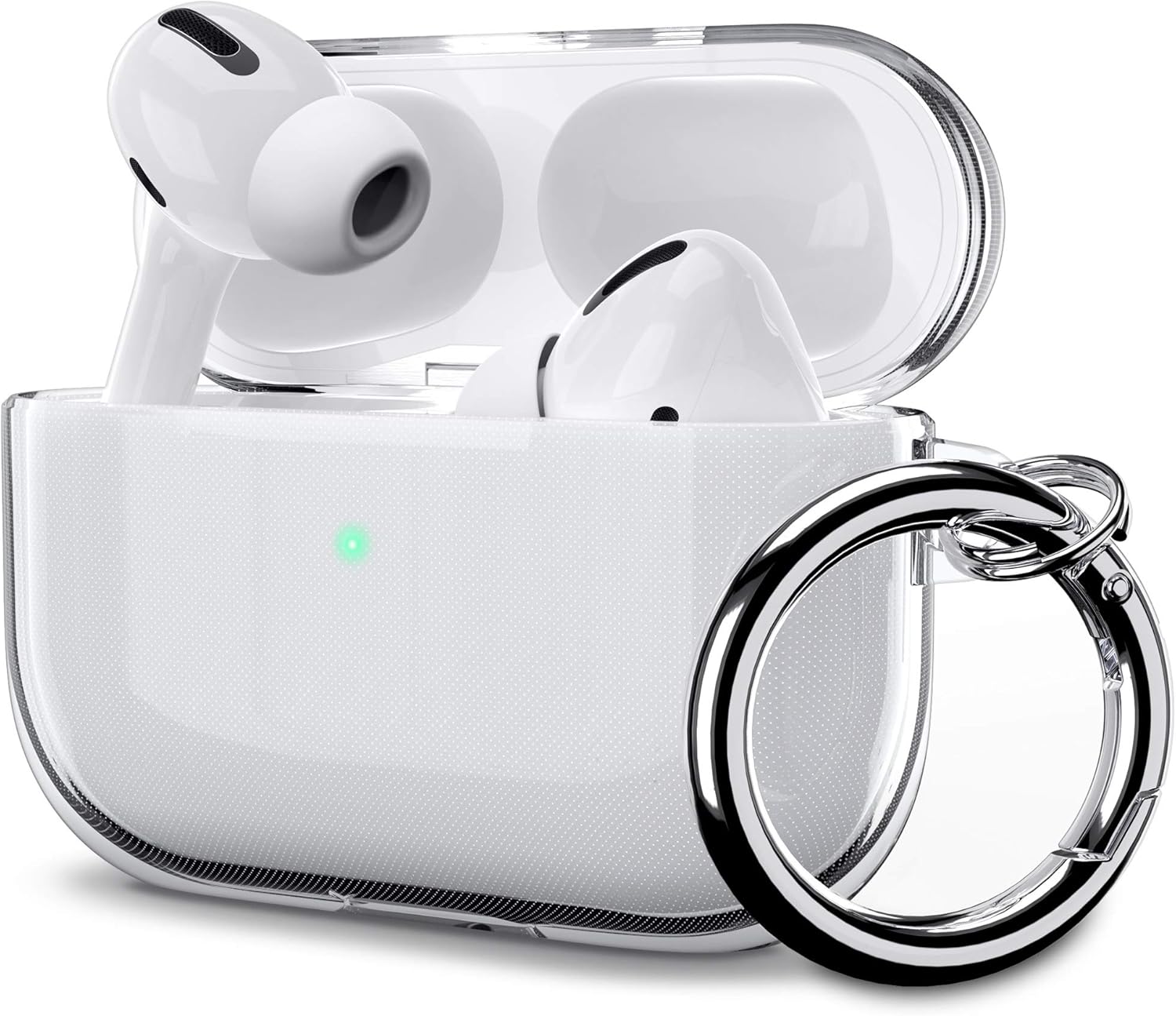 ULAK Compatible with Airpods Pro Case 1st Generation Clear, Designed Protective Cover Soft TPU Transparent Shockproof Case Accessories Keychain for Airpods Pro [Front Led Visible], Crystal Clear