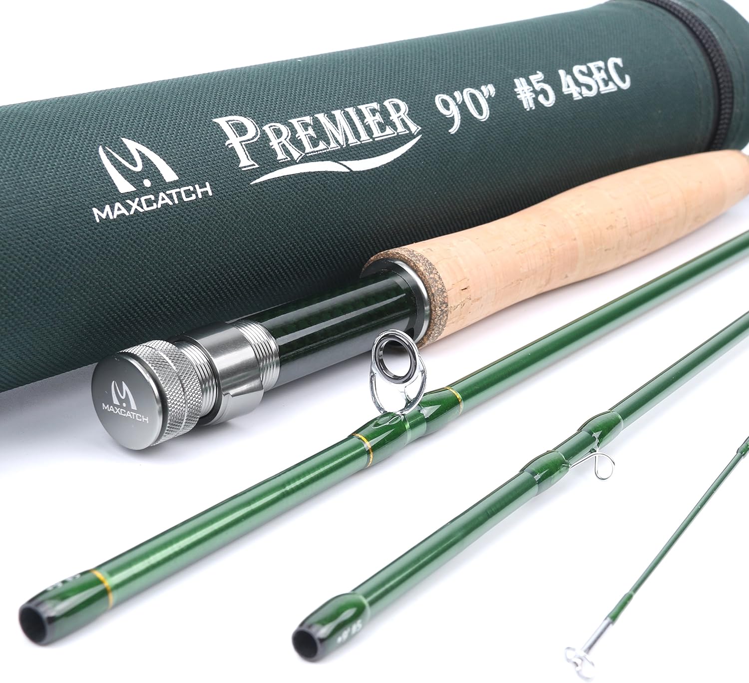 M MAXIMUMCATCH Maxcatch 3-12wt Medium-Fast Action Premier Fly Fishing Rod-IM8 Carbon Blank for High Performance,with AA Cork Grip Hard Chromed Guides