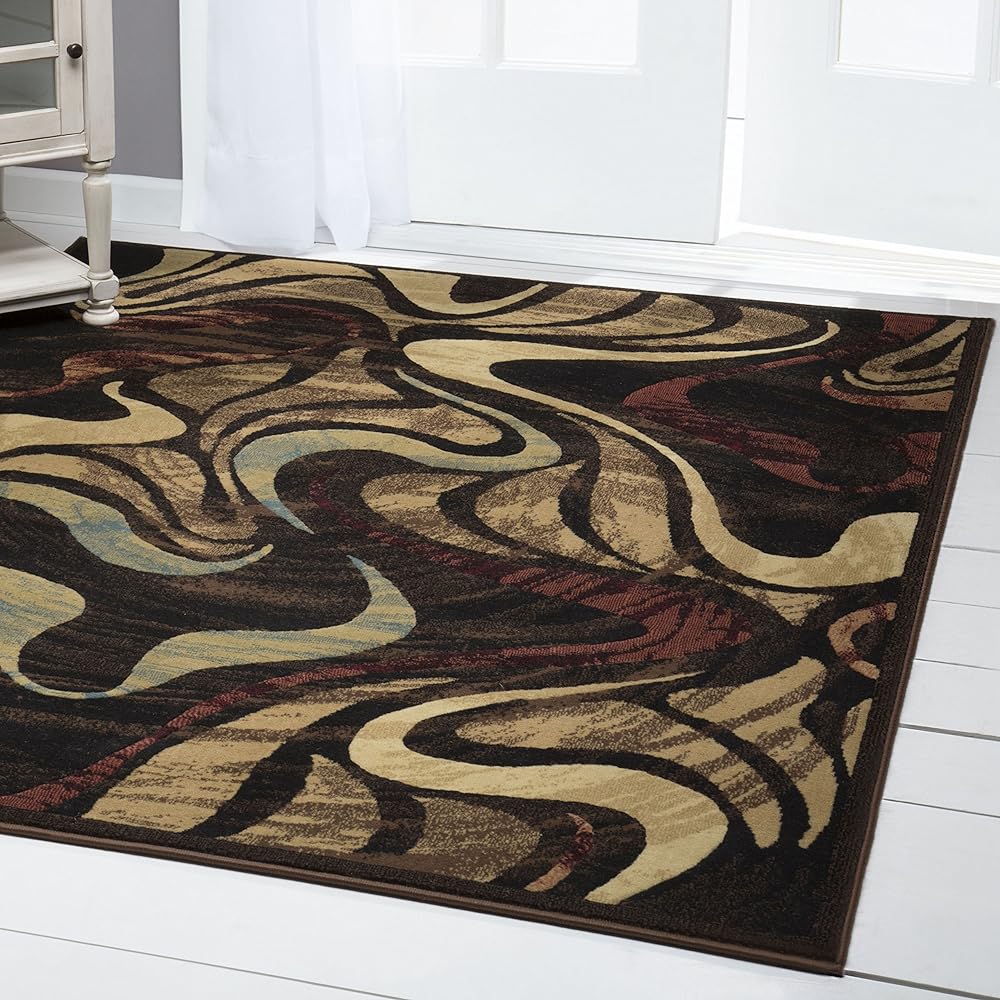 Home Dynamix Catalina Picasso Contemporary Artistic Swirl Area Rug, 7 ft 10 in x 10 ft 2 in, Black