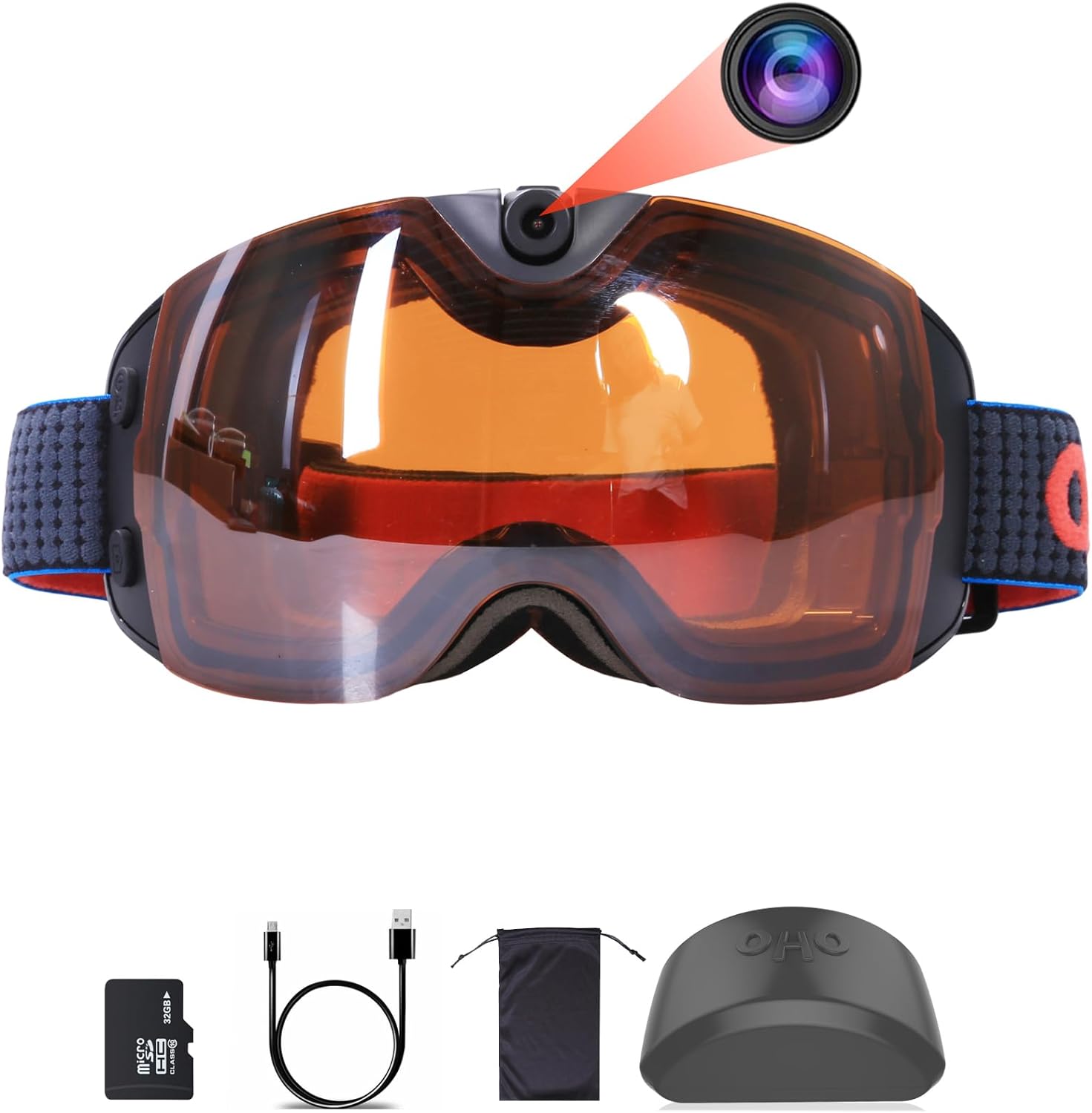 OhO 4K Smart Ski Goggles, WiFi Camera Snowboard Goggles with UV Protection, Anti Fog Men/Women