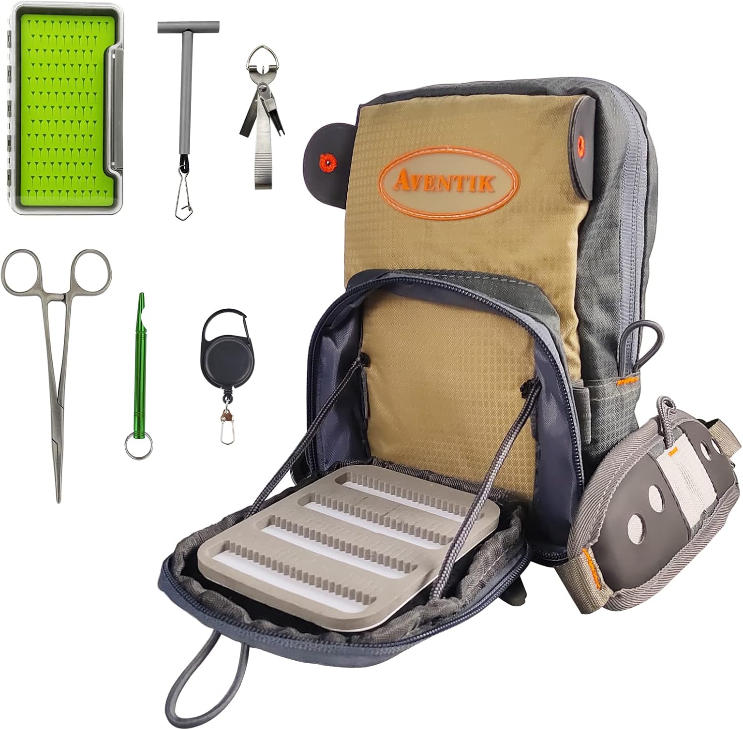 Aventik Fly Fishing Chest Bag Ultra Light Multiple Pockets Chest Pack with Vest Pack Tool Combo