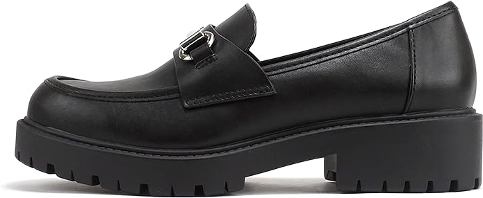 Soda Bedale ~ Women Round Toe Low Heel Lug Sole Slip-On Horse Bit Loafer Shoe