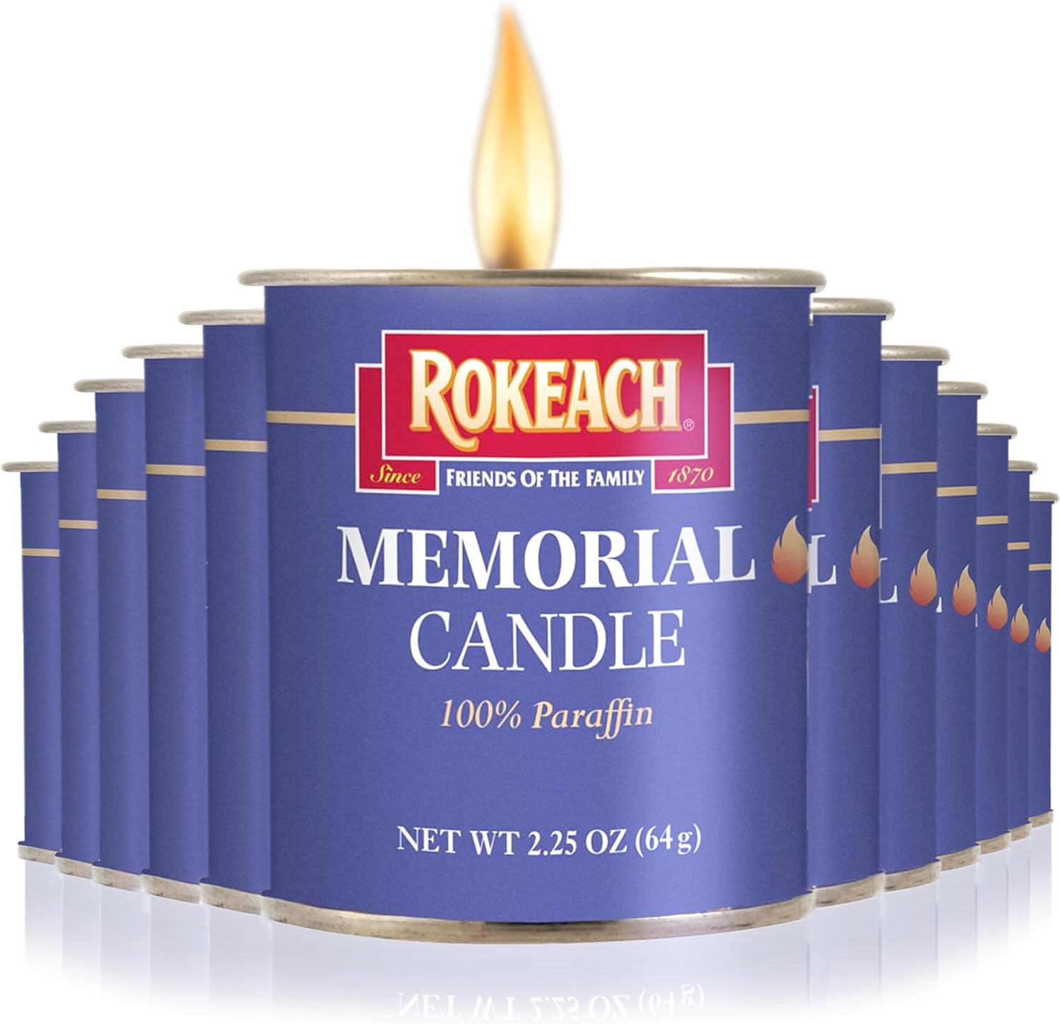 Rokeach 24 Hour Candles, Yahrzeit Memorial Candle, Tin Candles (12 Pack) | Yom Kippur Candles | Emergency Candles, Perfect for Blackouts, Storms & Hurricanes