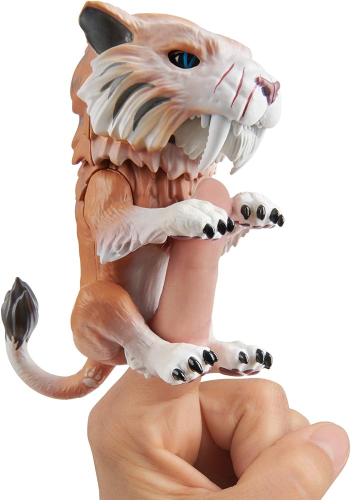 WowWee Untamed Sabre Tooth Tiger by Fingerlings  Bonesaw (Bronze)  Interactive Collectible Toy