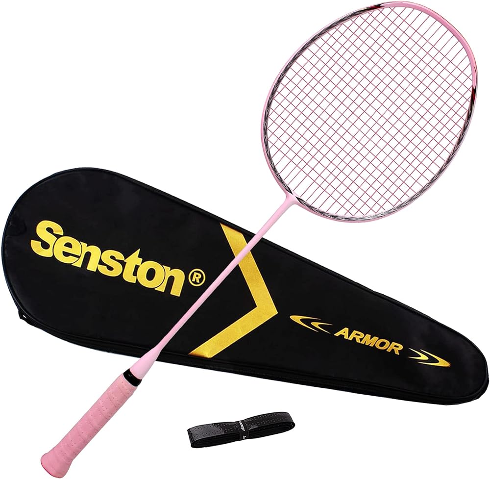 Senston N90 Badminton Racket, 6U Lightweight Badminton Racquet, Professional 100% Full Carbon Badminton Racket with Grip