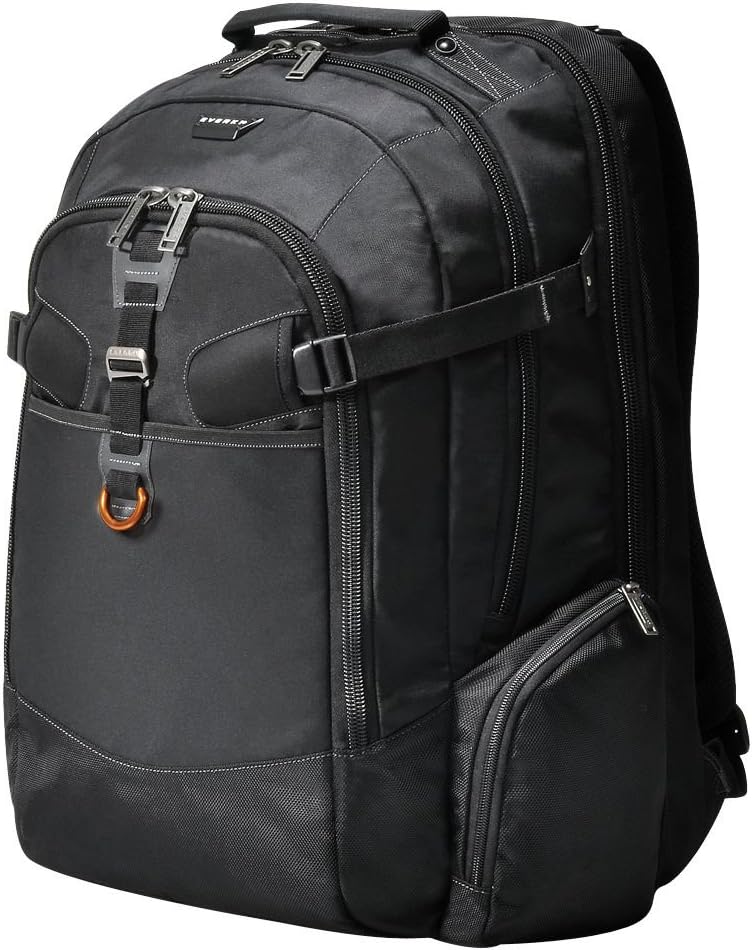 Everki Business 120 Business Laptop Backpack with Rain Cover - Extra Large Laptop Compartment Up to 18.4, 40L Capacity with 180 Degree Fold-Out Design, Work or Gaming Laptop Bag (EKP120), Black