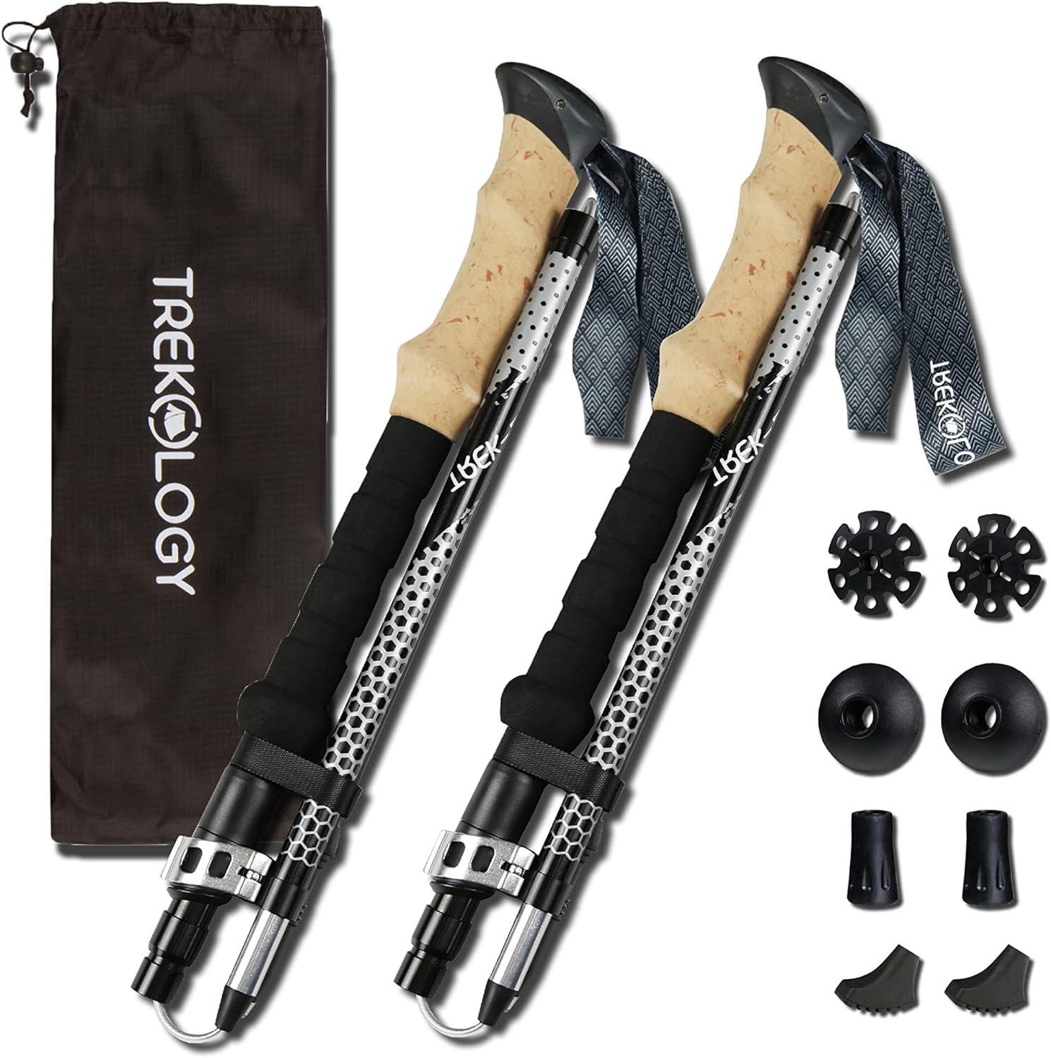 Trekology Trek-Z Collapsible Hiking & Trekking Poles - Balance Support for Seniors, Women, and Men, 2pc Per Set