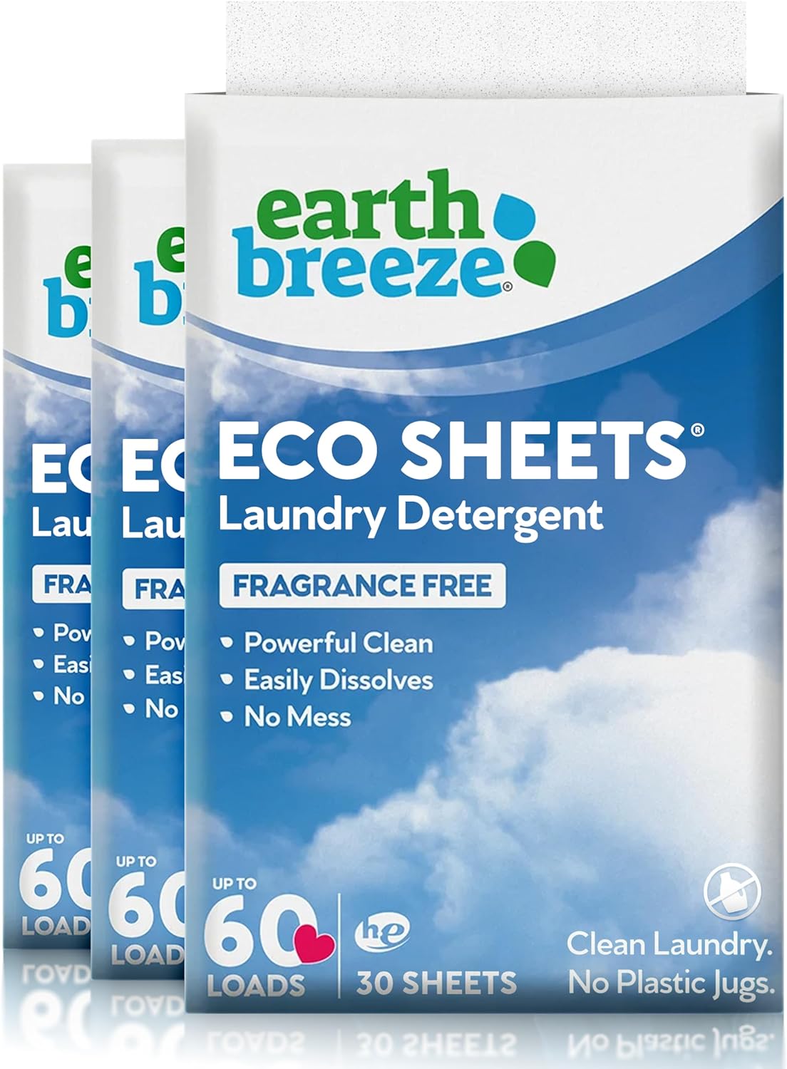 I love Earth Breeze! It is SO easy to use and it comes in a slim package for easy storage. I love that Im helping Earth by not buying another plastic container!This product works great and cleans my clothes thoroughly. I found that tearing it up and tossing it on the bottom of the washing machine before loading cloths works best. The company ships a new package timely, so Im never without soap. The soap has a pleasant fragrance as well and it never smells harsh or bleachy.I love this product!