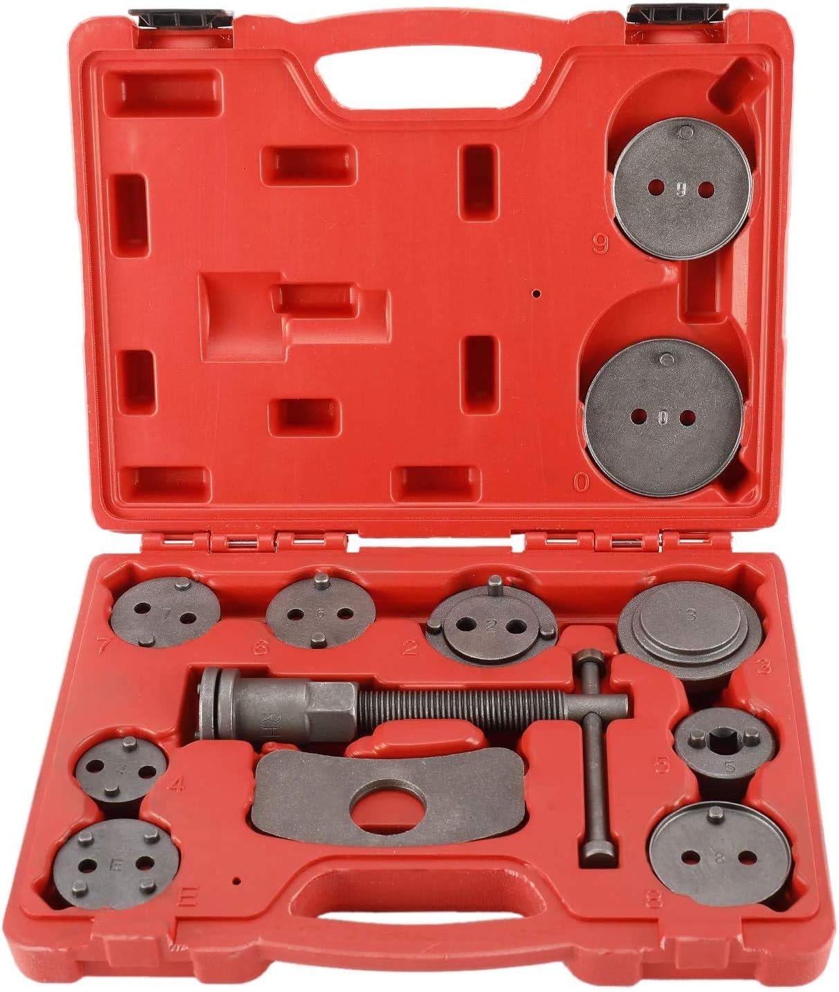 8MILELAKE 12pcs Disc Brake Caliper Compression Wind Back Tool Kit, Heavy Duty Brake Piston Caliper Compression Tool Set for Brake Pad Replacement