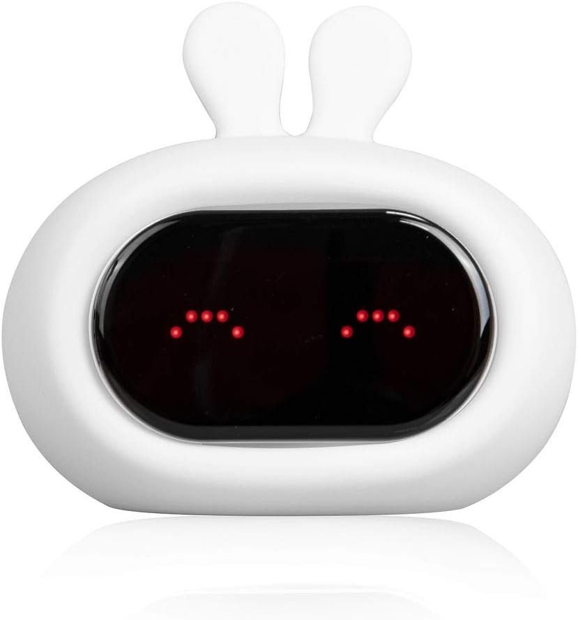 Lumipets LumiClock Bunny Nightlight and Alarm Clock, Help Babies, Toddlers, Girls and Boys Fall Asleep and Wake Up Gently, Wake to Rise Color Sound Interface, Cute Display Faces, Tap to Change