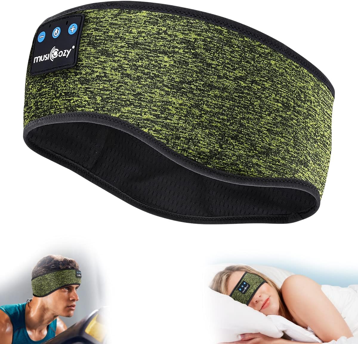 MUSICOZY Bluetooth Headband Sports Sleep Headphones, Wireless Music Sleeping Headphones Sleep Eye Mask Earbuds Earphones for Side Sleepers Workout Running Insomnia Travel Yoga Office