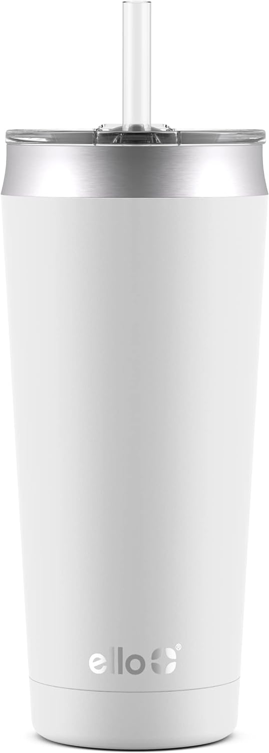 Ello Beacon Vacuum Insulated Stainless Steel Tumbler with Slider Lid and Optional Straw