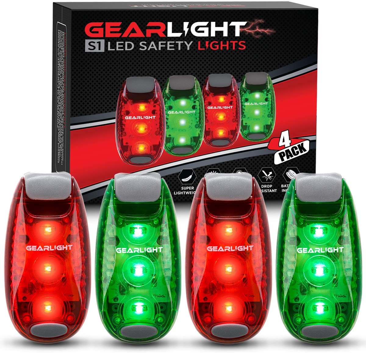 GearLight S400 Rechargeable Bike Light Set - Night Riding Accessories - White Elephant Stocking Stuffer for Men