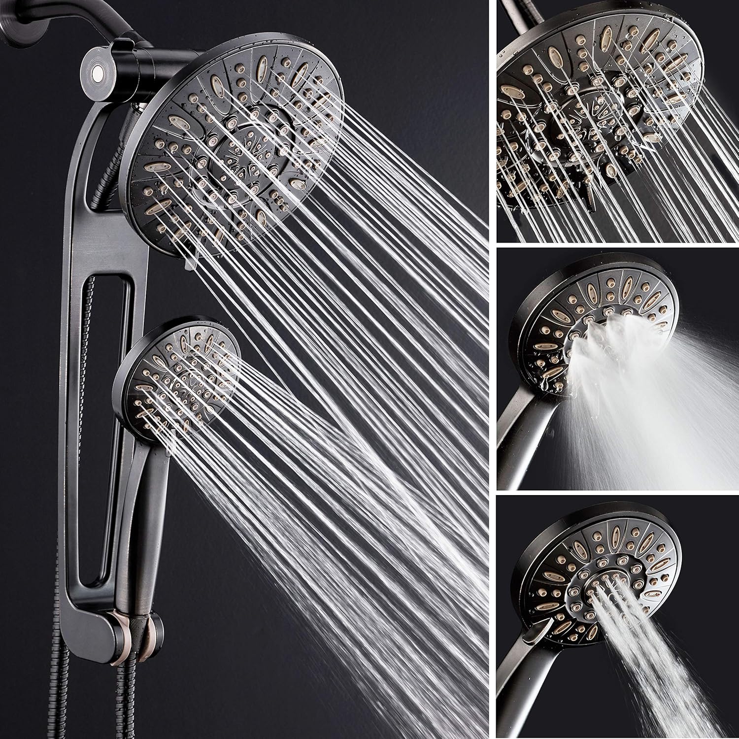 AquaDance High-Pressure 48-mode 3-way Shower Spa Combo with Adjustable 18 Extension Arm for Easy Reach & Mobility! Enjoy Luxury 7 Rain & Handheld Showerhead Separately or Together! Oil-Rubbed Bronze