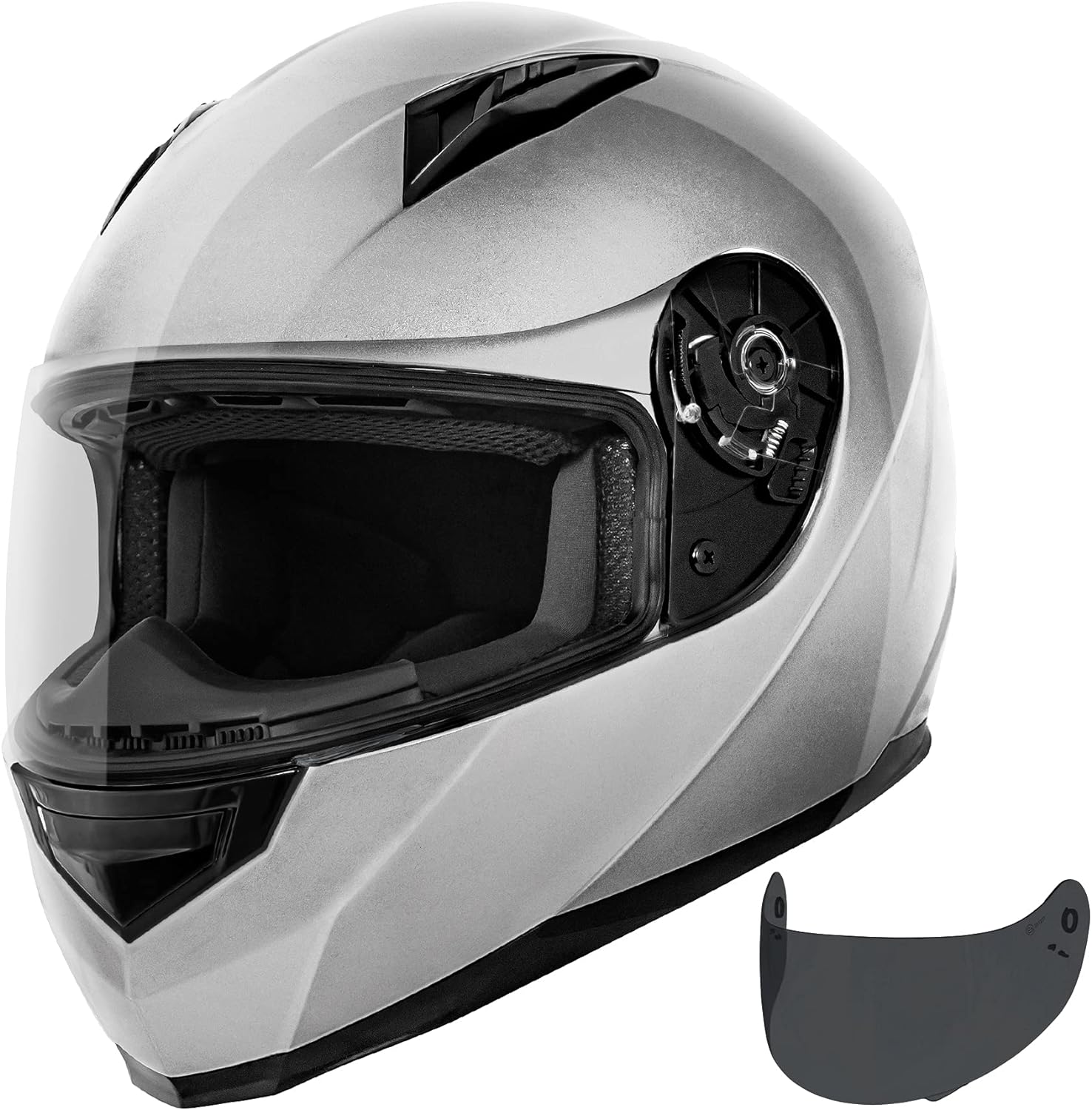 VCAN VX Lightweight Full Face Motorcycle Street Bike Helmet with Extra Tinted Visor, Coolmax Technology & OTG Ready, DOT & ECE 22.05 Approved