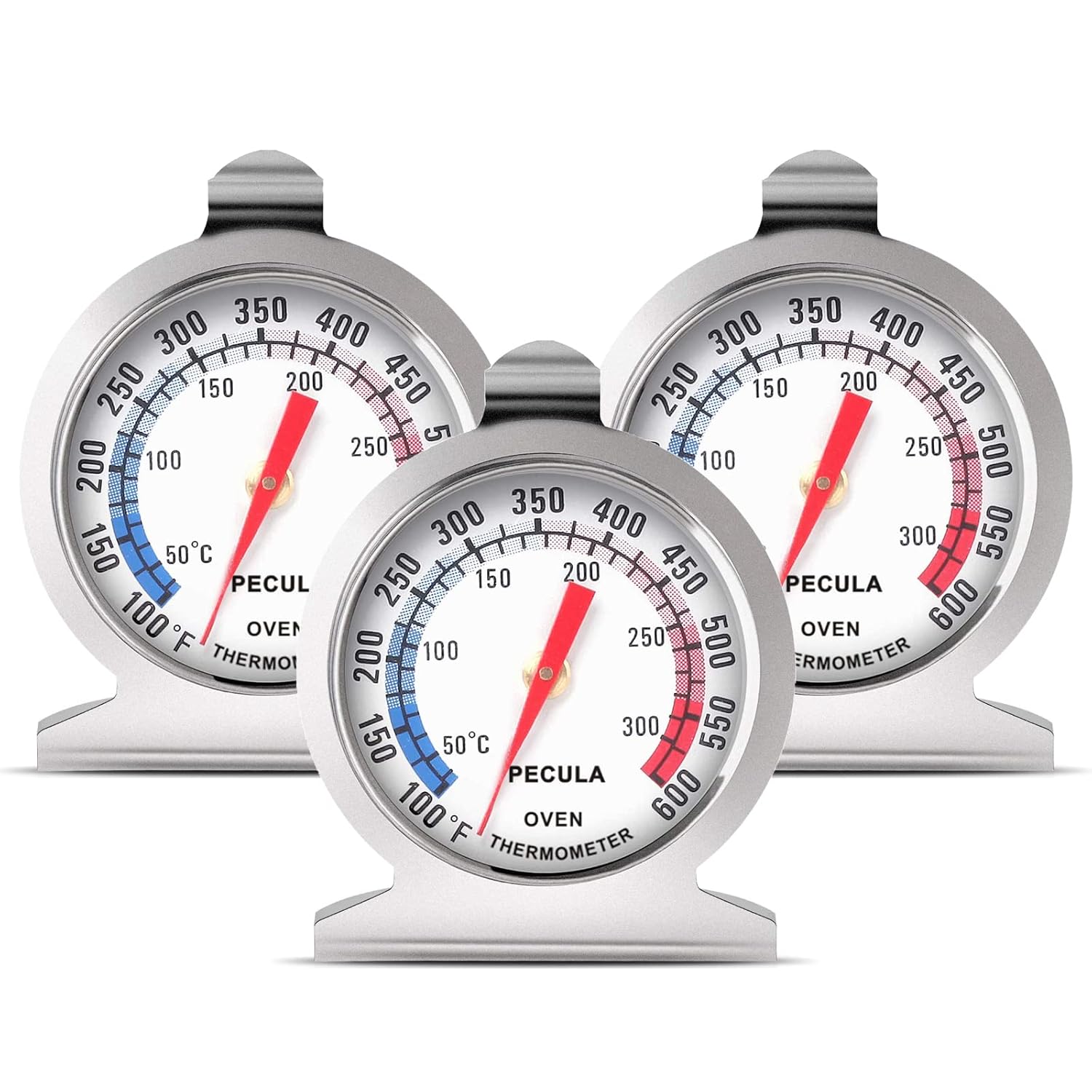 Oven Thermometer 50-300C/100-600F, Oven Grill Fry Chef Smoker Thermometer Instant Read Stainless Steel Thermometer Kitchen Cooking Thermometer (3Pack)