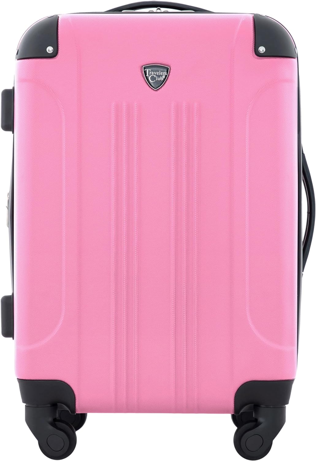 Travelers Club Chicago Hardside Expandable Spinner Luggages, Hot Pink, 20 Carry-On, HS-20720-EX-690N