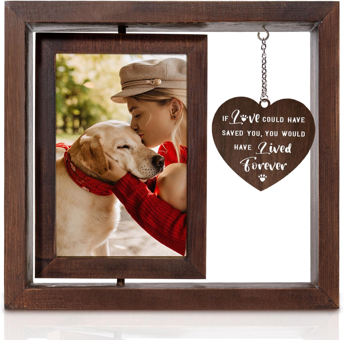 Craftique Pet Memorial Gifts for Dogs Cats- Picture Frame with Touching Words- Dog Cat Memorial Gifts for Loss of Dog Cat, Loss of Dog Sympathy Gift, Dog Cat Bereavement Condolence Gift, 4x6 Photo