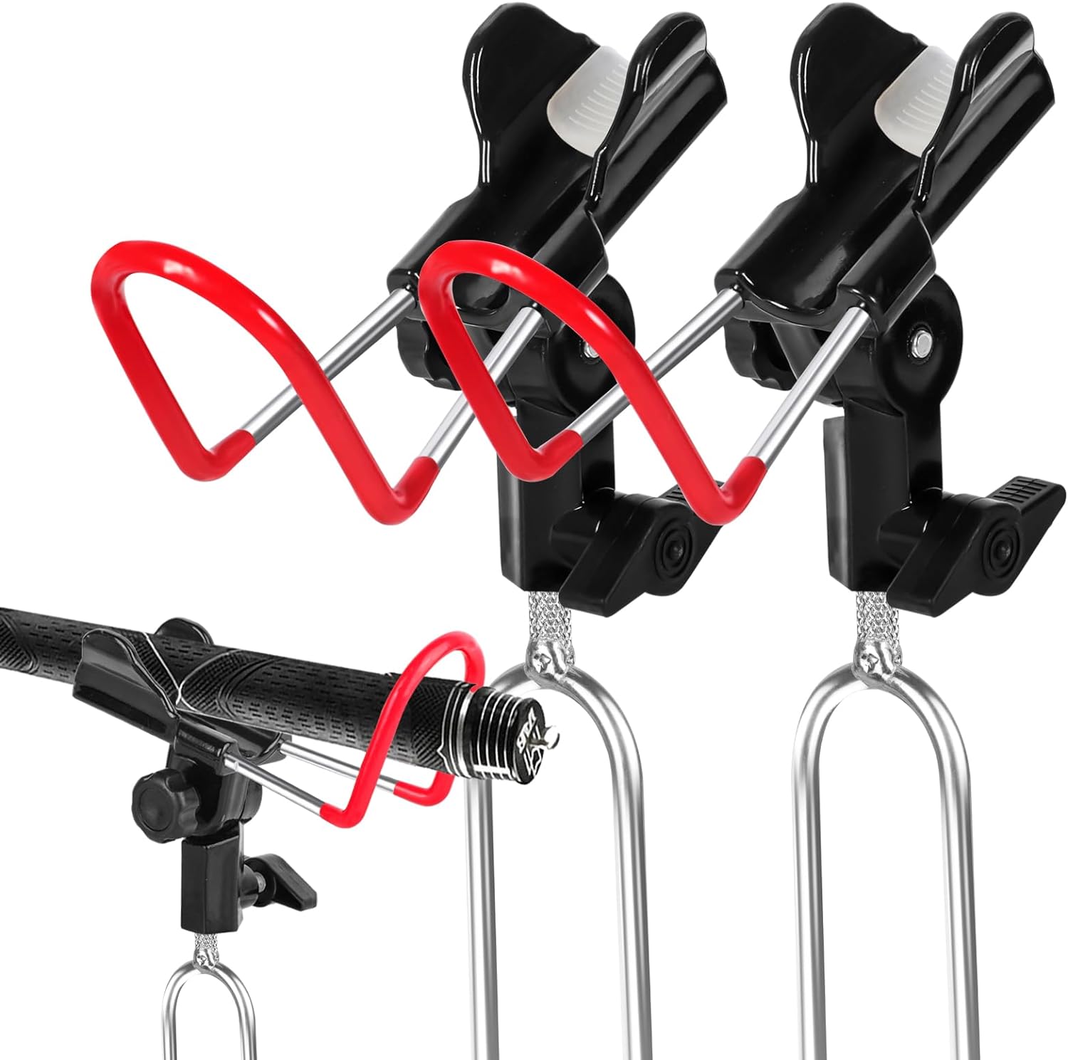 Upgraded Fishing Rod Holders for Bank Fishing, 2 Pack Heightened Fishing Pole Holders for Ground, Beach, 360 Degree Adjustable Fixed, Fishing Pole Stand Equipment