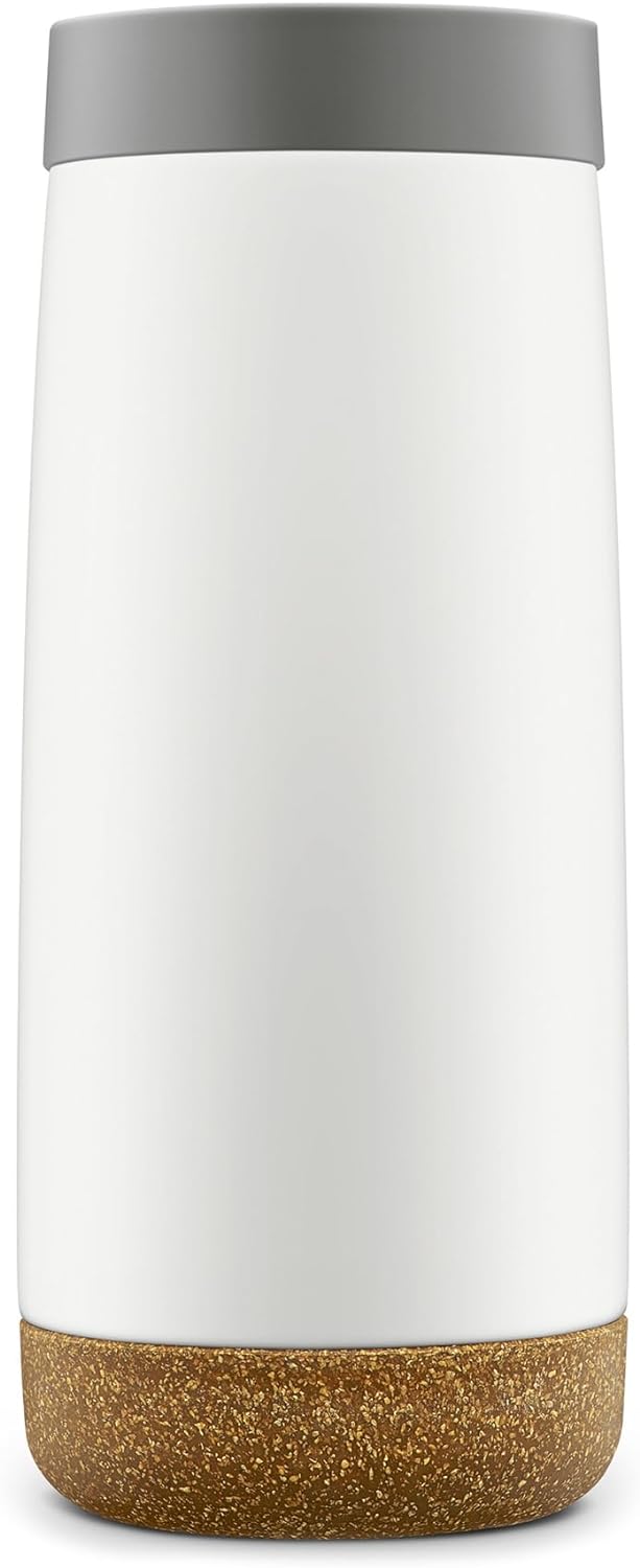 Ello Cole Vacuum Insulated Stainless Steel Water Bottle with Slider Lid, 16 oz, Grey