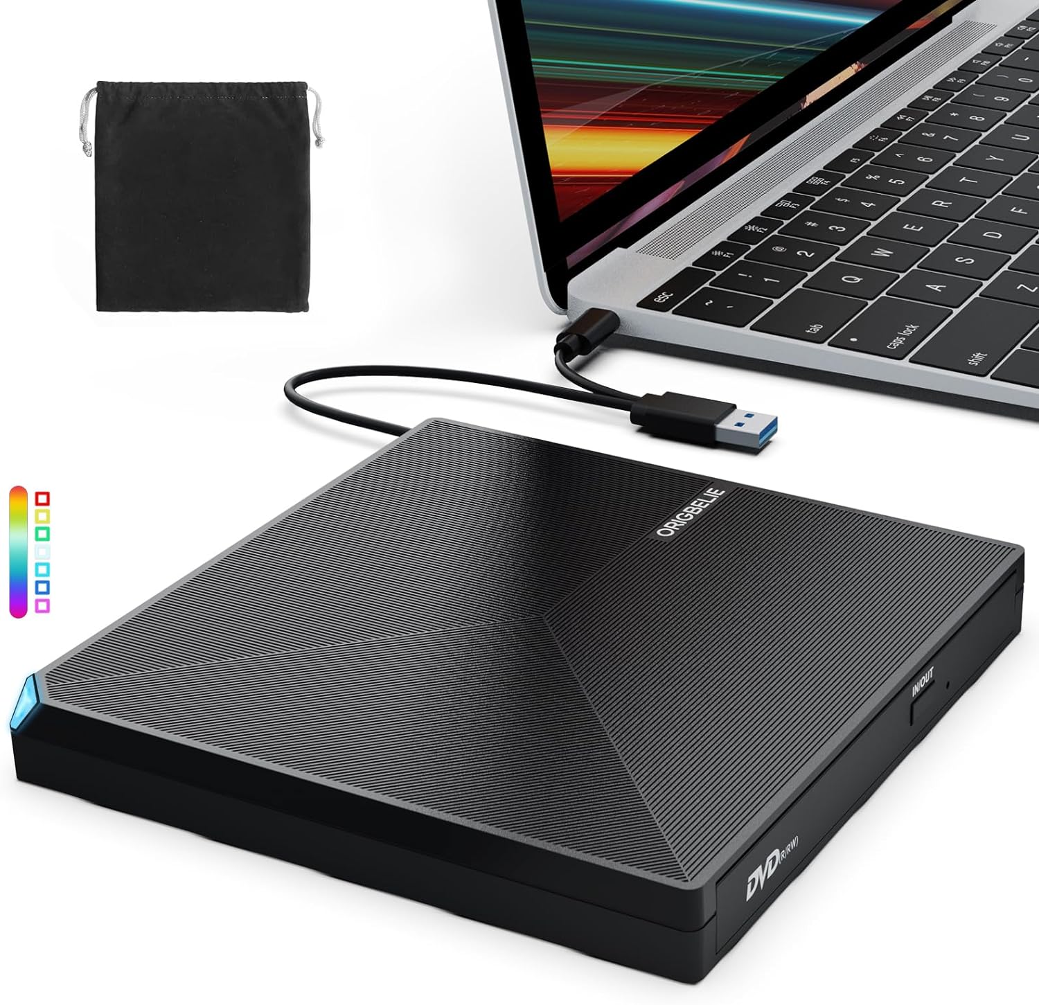 External CD DVD  /-RW Drive USB 3.0 TYPE C Portable CD/DVD Player Burner Reader Writer Optical CD ROM Disk Drive for Laptop Desktop PC iMac MacBook Pro/Air Windows 11/10/8/7/XP Linux Mac OS