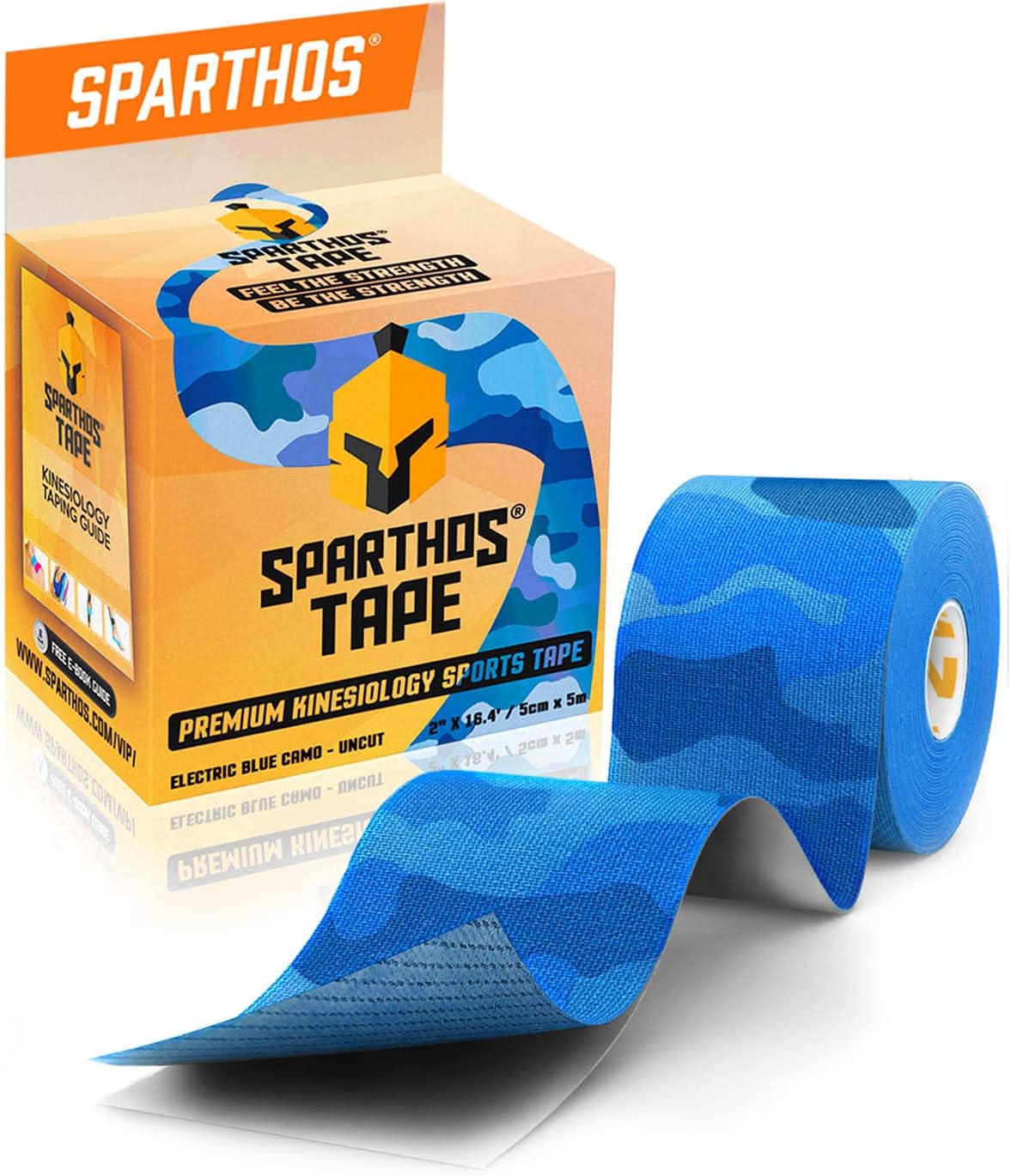 Sparthos Kinesiology Tape - Incredible Support for Athletic Sports and Recovery - Free Kinesiology Taping Guide! - Uncut 2 inch x 16.4 feet Roll