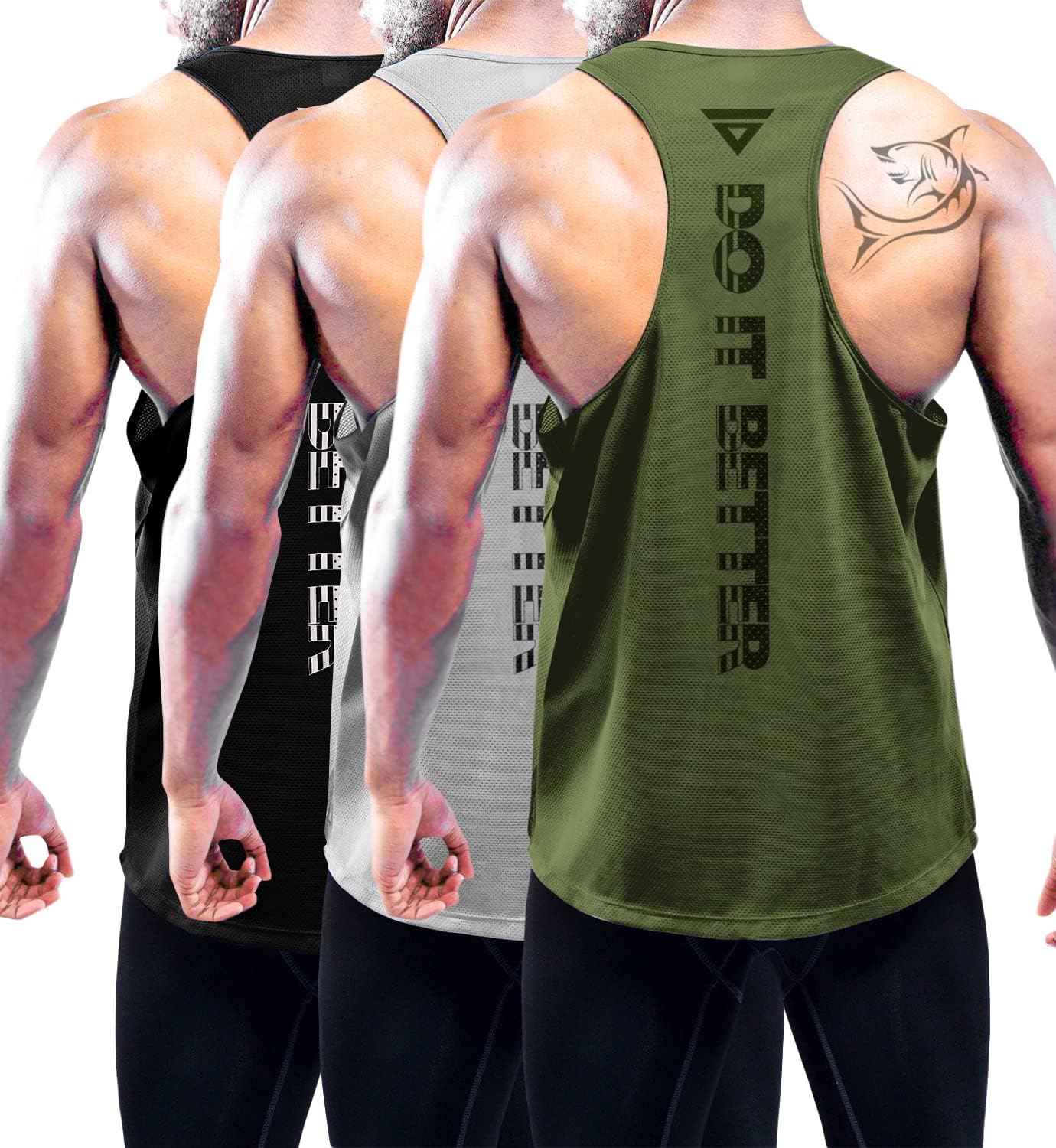 Boyzn Men' 1, 3 or 5 Pack Y-Back Workout Tank Tops, Athletic Muscle Gym Tank Tops, Fitness Bodybuilding Sleeveless T-Shirts