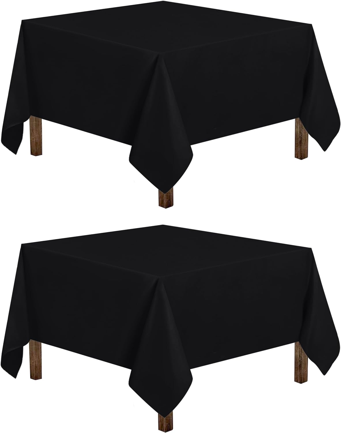 Utopia Kitchen Square Table Cloth 2 Pack [70x70 Inches, Black] Tablecloth Machine Washable Fabric Polyester Table Cover for Dining, Buffet Parties, Picnic, Events, Weddings and Restaurants