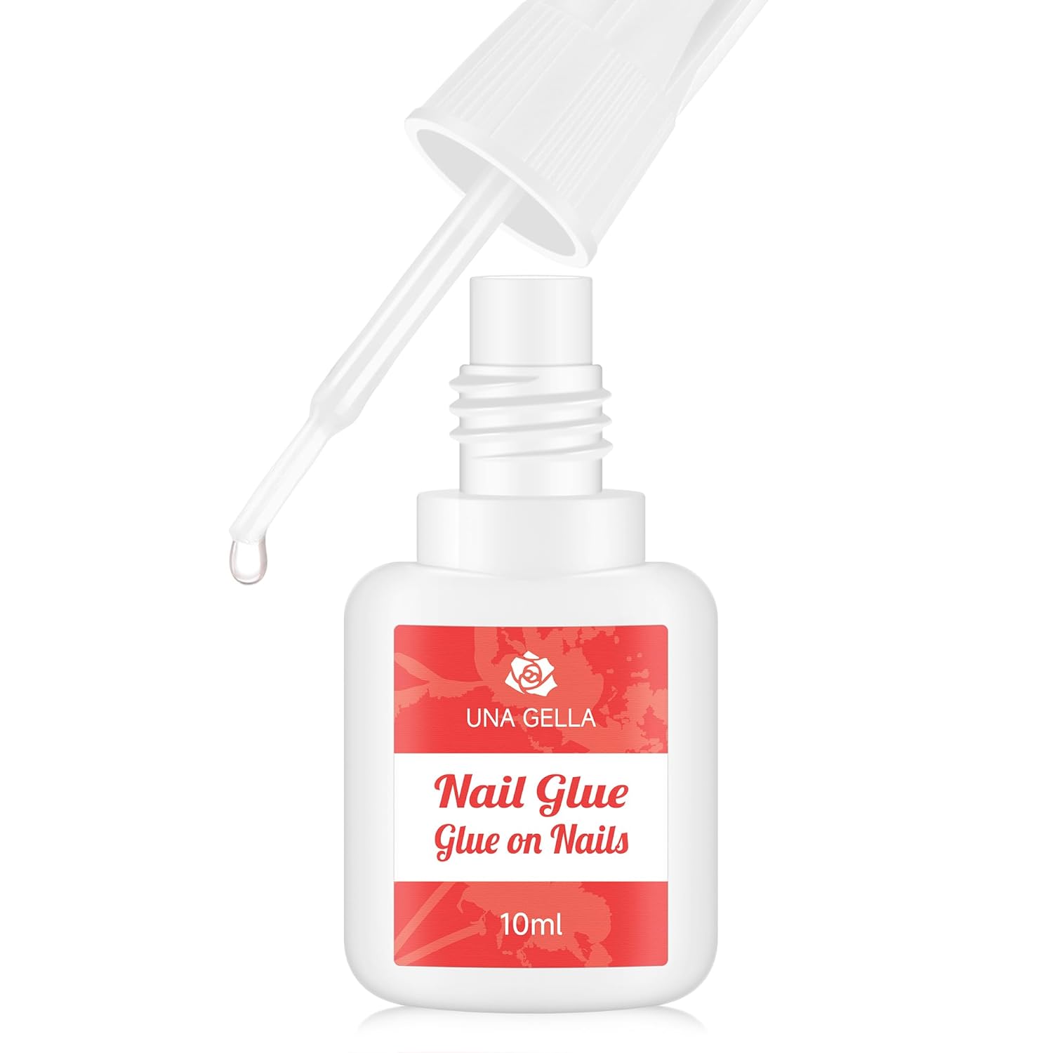 UNA GELLA Super Strong Nail Glue for Nail Tips Acrylic Nails Press On Nails Nail Bond Brush On Long Lasting Nail Glue for Broken Nails Repair Fake Nails Tips Nail Adhesive Bond 10ml/0.33oz