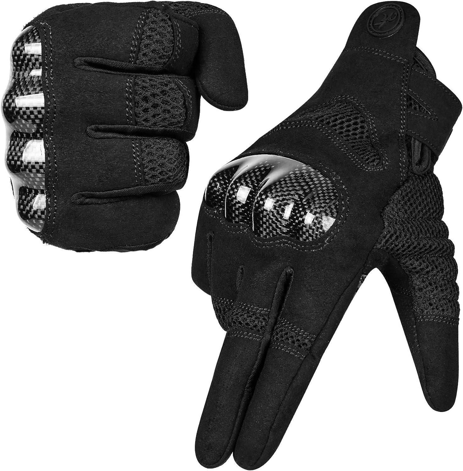 MOREOK Motorcycle Gloves for Men Women, Carbon Fiber Knuckle Full-Protection Touchscreen Warm Dirt Bike Gloves, Motocross Gloves for BMX MX ATV Off-Road Racing