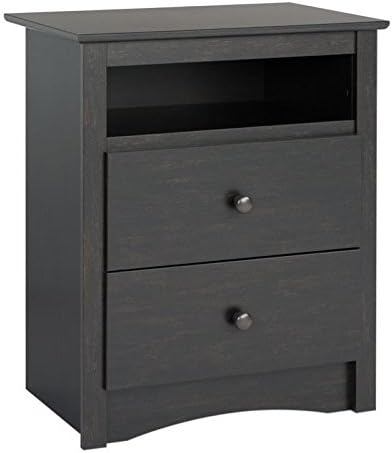 Home Square 3 Piece Set with 2 Nightstands and Dresser in Washed Black