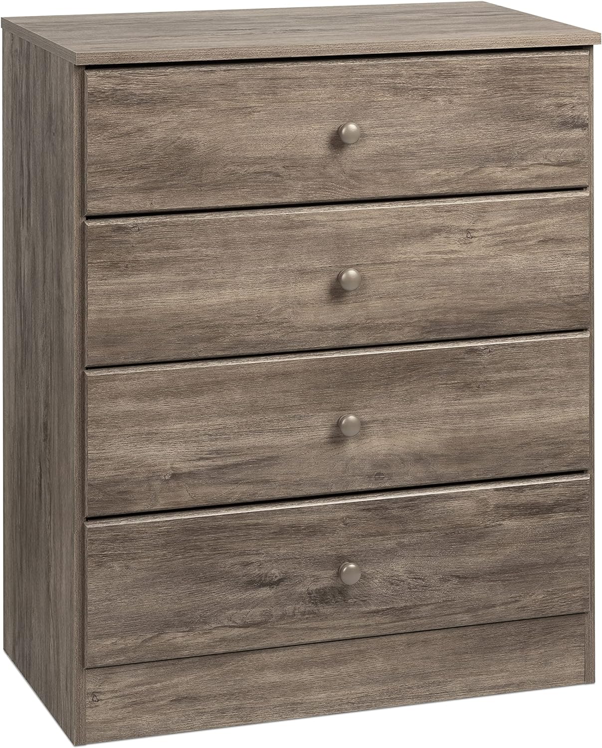 Prepac Astrid Simplistic 4-Drawer Dresser for Bedroom, Functional Bedroom Dresser Chest of Drawers 16 D x 30 W x 36.25 H, Drifted Gray, DDBR-0401-1