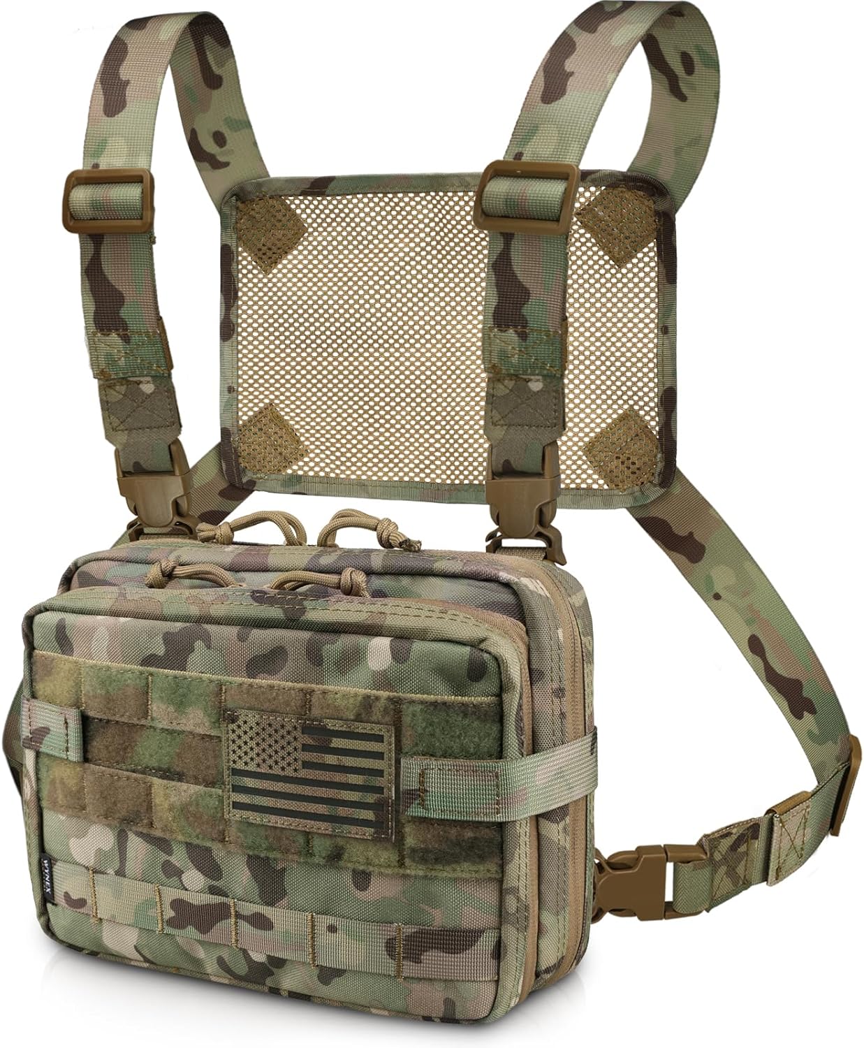 WYNEX Tactical Large Admin Pouch of Double Layer Design, Molle EDC EMT Utility Pouch with Map Sleeve Modular Tool Pouch Large Capacity Flag Patch Included