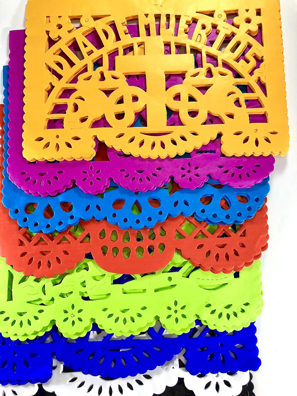 Fiesta Brands 30 Frontales Pack Altar de Ofrendas Dia de Muertos Day of The Dead Decoration Colorful Medium Size Tissue Paper Mexican Papel Picado.